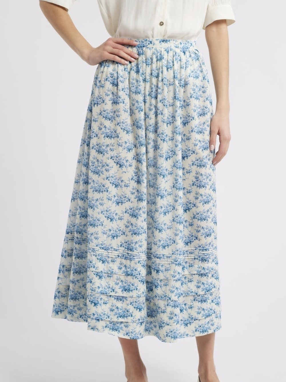 NWT DÔEN Marcie Floral Organic Cotton Maxi Skirt Size M